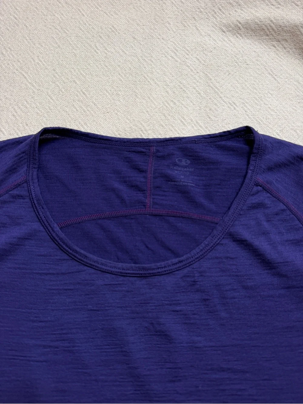 Icebreaker Merino Wool Deep Purple Short Sleeve Top M Baselayer Gorpcore Outdoor